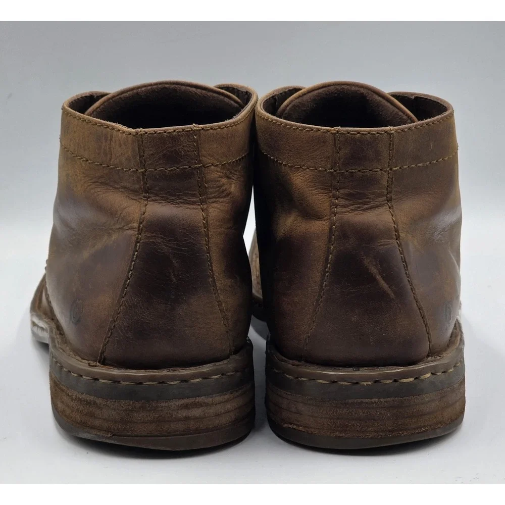 Born Harrison Chukka Boots Men's 10.5M Brown Leather Handcrafted Lace Up Ankle